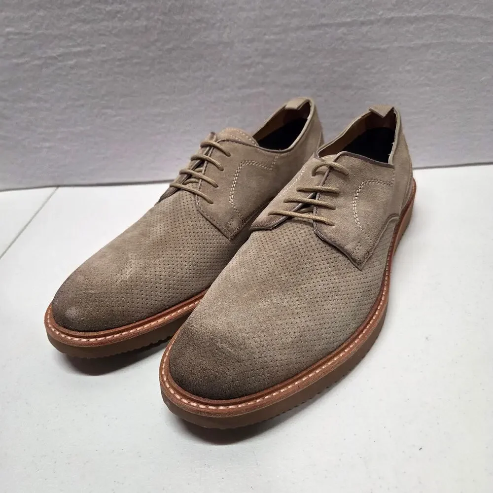 Steve Madden Voyagee Suede Oxford Shoes Beige Lace Up Mens Size 13D Casual NWOT